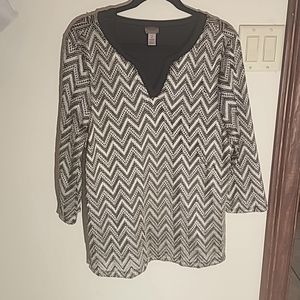 Chicos EasyWear festive top size 2